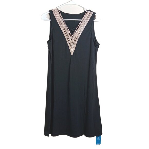 CUPSHE Embroidered Mini Dress Women’s S Black Gold Casual Romantic Boho Chic New - Picture 1 of 4